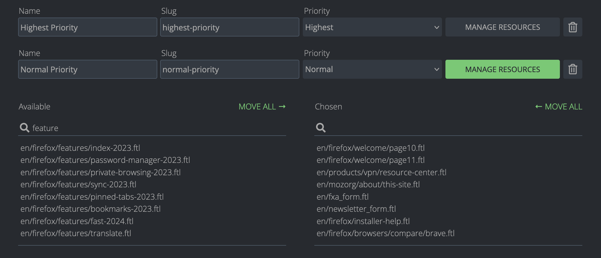 Tags resources