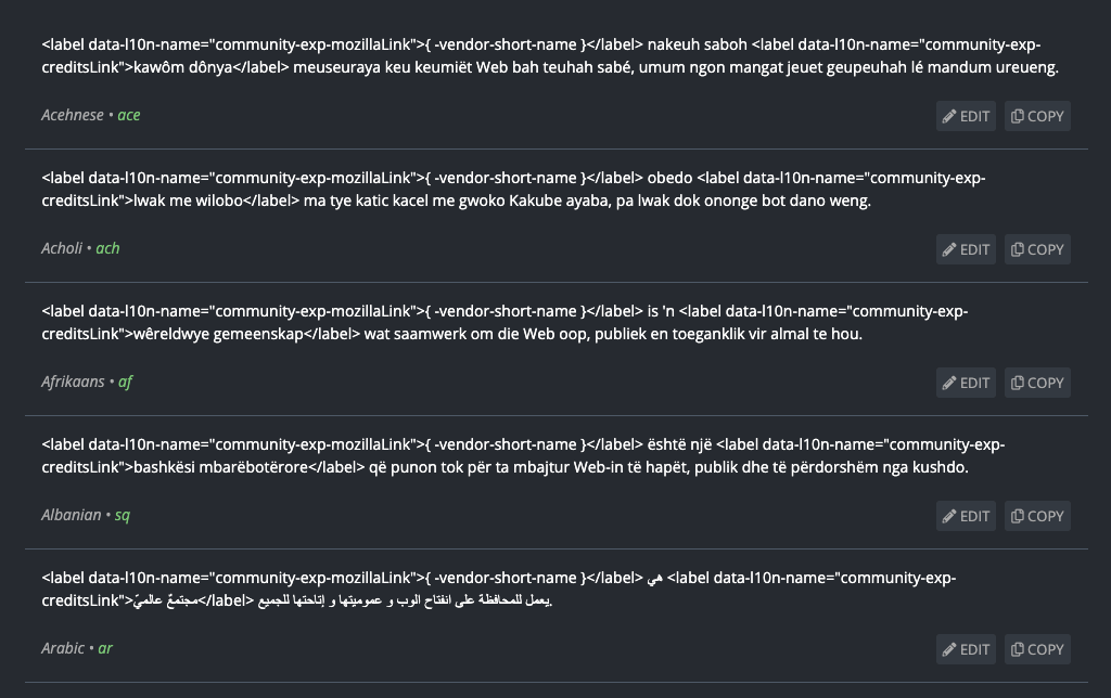 Translation List
