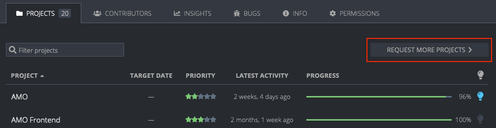 Request a project