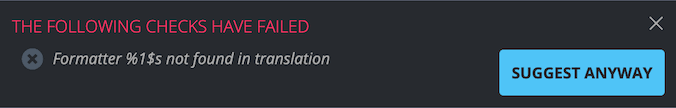 Internal check: warning