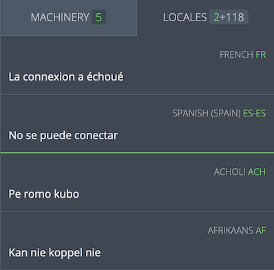 LOCALES tab in translation tools LOCALES tab in translation tools
